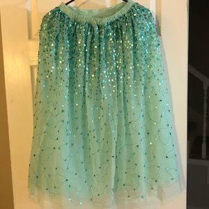 Cat & Jack Girls Tulle Aqua Skirt W/Cardigan 10/12